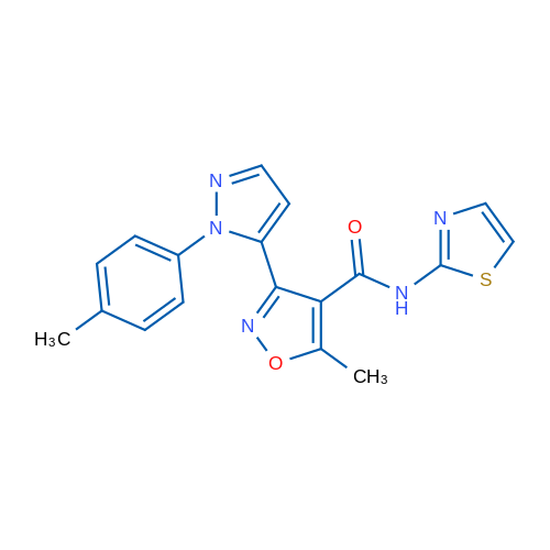 5-Methyl-3-[1-(4-methylphenyl)-1H-pyrazol-5-yl]-N-(1,3-thiazol-2-yl)-1,2-oxazole-4-carboxamide 1g