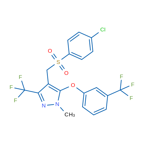 4-[(4-Chlorobenzenesulfonyl)methyl]-1-methyl-3-(trifluoromethyl)-5-[3-(trifluoromethyl)phenoxy]-1H-pyrazole 1g