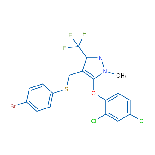 4-{[(4-bromophenyl)sulfanyl]methyl}-5-(2,4-dichlorophenoxy)-1-methyl-3-(trifluoromethyl)-1H-pyrazole 1g