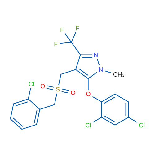 4-{[(2-chlorophenyl)methanesulfonyl]methyl}-5-(2,4-dichlorophenoxy)-1-methyl-3-(trifluoromethyl)-1H-pyrazole 1g