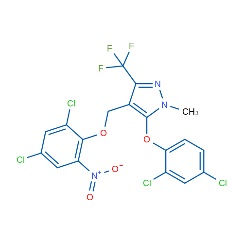 4-[(2,4-Dichloro-6-nitrophenoxy)methyl]-5-(2,4-dichlorophenoxy)-1-methyl-3-(trifluoromethyl)-1H-pyrazole 1g