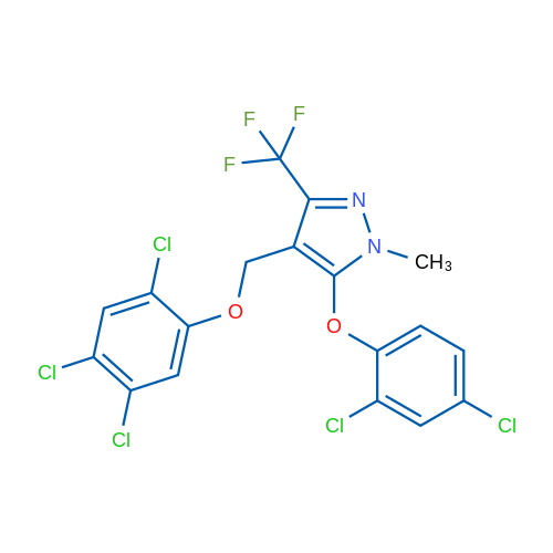 5-(2,4-Dichlorophenoxy)-1-methyl-4-[(2,4,5-trichlorophenoxy)methyl]-3-(trifluoromethyl)-1H-pyrazole 1g