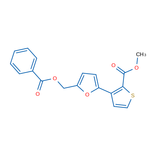 Methyl 3-{5-[(benzoyloxy)methyl]furan-2-yl}thiophene-2-carboxylate 1g