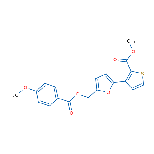 Methyl 3-{5-[(4-methoxybenzoyloxy)methyl]furan-2-yl}thiophene-2-carboxylate 1g