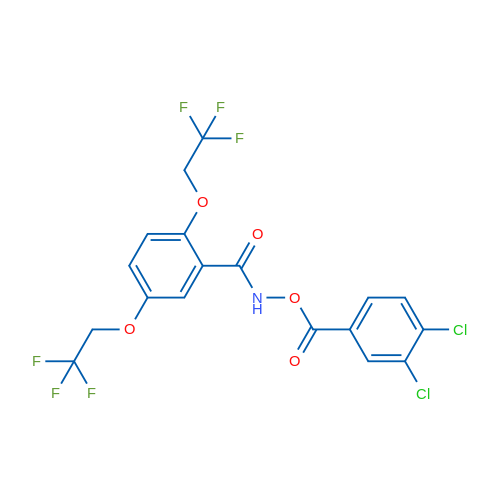 [2,5-Bis(2,2,2-trifluoroethoxy)phenyl]formamido 3,4-dichlorobenzoate 1g
