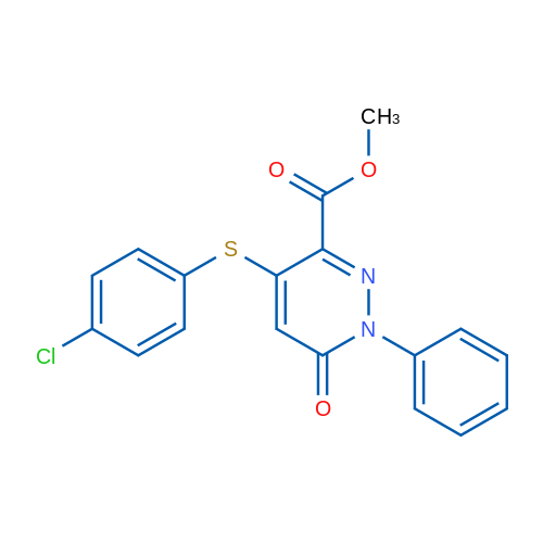 Methyl 4-[(4-chlorophenyl)sulfanyl]-6-oxo-1-phenyl-1,6-dihydropyridazine-3-carboxylate 1g