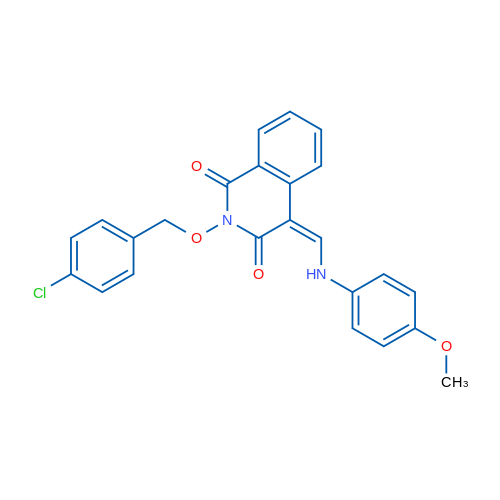 (4Z)-2-[(4-Chlorophenyl)methoxy]-4-{[(4-methoxyphenyl)amino]methylidene}-1,2,3,4-tetrahydroisoquinoline-1,3-dione 1g