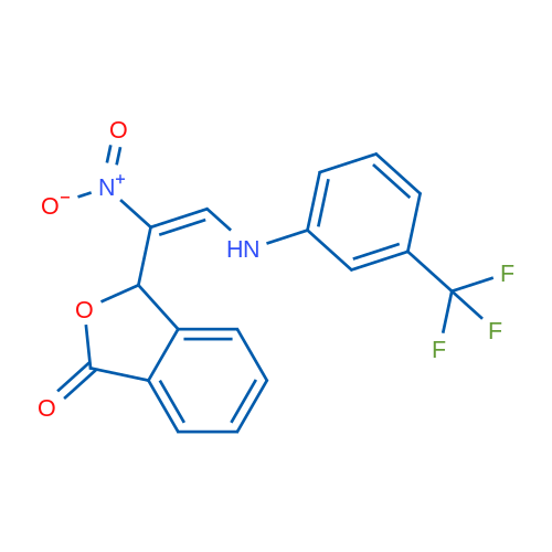 3-[(E)-1-Nitro-2-{[3-(trifluoromethyl)phenyl]amino}ethenyl]-1,3-dihydro-2-benzofuran-1-one 1g