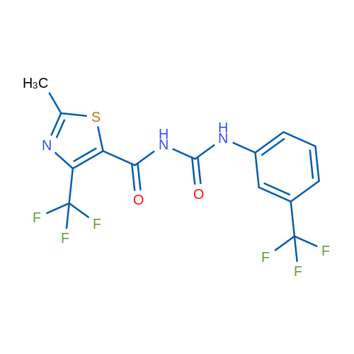 3-[2-Methyl-4-(trifluoromethyl)-1,3-thiazole-5-carbonyl]-1-[3-(trifluoromethyl)phenyl]urea 1g