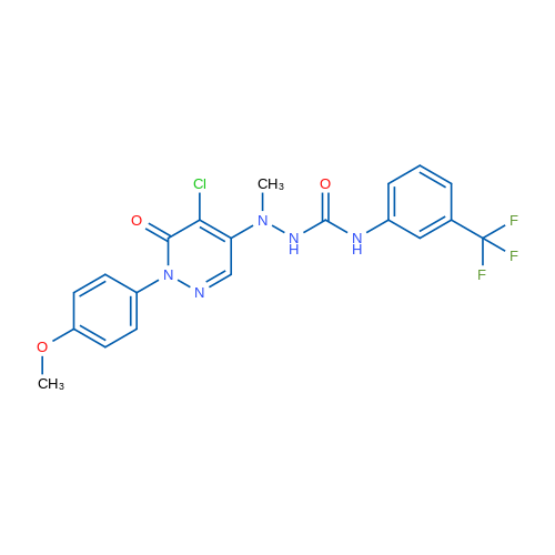 3-{[5-chloro-1-(4-methoxyphenyl)-6-oxo-1,6-dihydropyridazin-4-yl](methyl)amino}-1-[3-(trifluoromethyl)phenyl]urea 1g