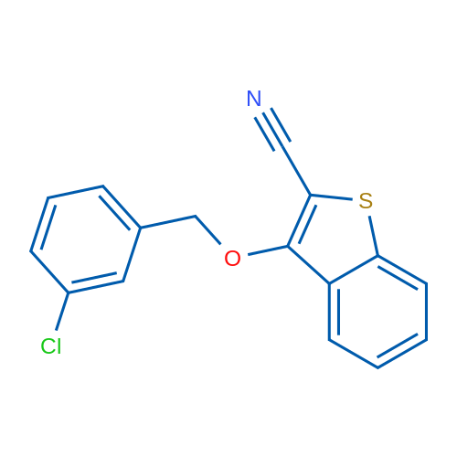 3-[(3-Chlorophenyl)methoxy]-1-benzothiophene-2-carbonitrile 1g