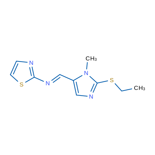 (1E)-1-[2-(Ethylsulfanyl)-1-methyl-1H-imidazol-5-yl]-N-(1,3-thiazol-2-yl)methanimine 1g