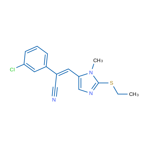(2Z)-2-(3-Chlorophenyl)-3-[2-(ethylsulfanyl)-1-methyl-1H-imidazol-5-yl]prop-2-enenitrile 1g