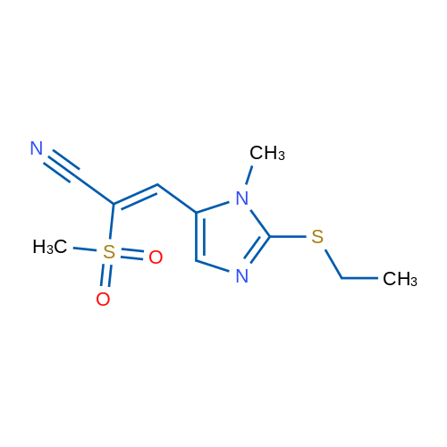 (2Z)-3-[2-(Ethylsulfanyl)-1-methyl-1H-imidazol-5-yl]-2-methanesulfonylprop-2-enenitrile 1g