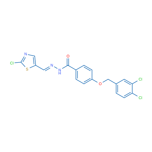 N'-[(1E)-(2-Chloro-1,3-thiazol-5-yl)methylidene]-4-[(3,4-dichlorophenyl)methoxy]benzohydrazide 1g