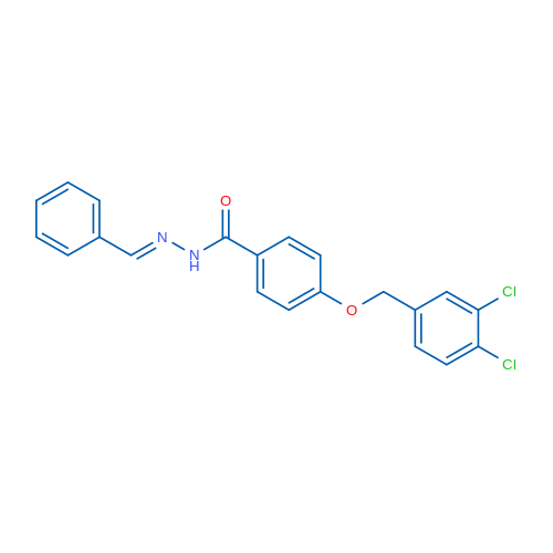 4-[(3,4-Dichlorophenyl)methoxy]-N'-[(1E)-phenylmethylidene]benzohydrazide 1g