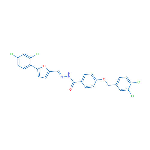 N'-[(1E)-[5-(2,4-Dichlorophenyl)furan-2-yl]methylidene]-4-[(3,4-dichlorophenyl)methoxy]benzohydrazide 1g