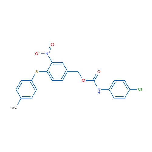 {4-[(4-methylphenyl)sulfanyl]-3-nitrophenyl}methyl N-(4-chlorophenyl)carbamate 1g