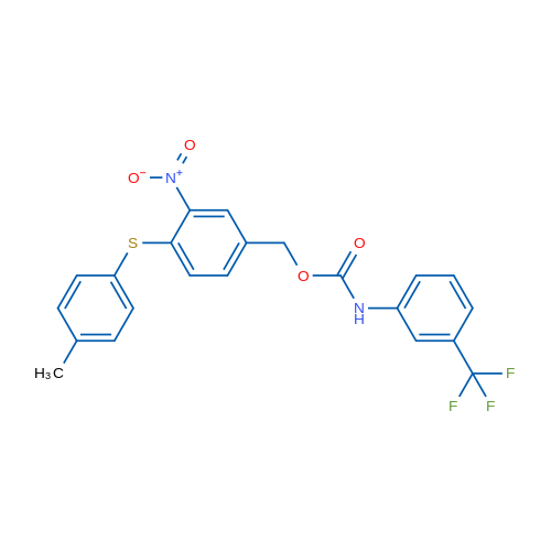 {4-[(4-methylphenyl)sulfanyl]-3-nitrophenyl}methyl N-[3-(trifluoromethyl)phenyl]carbamate 1g