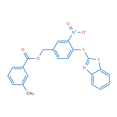 [4-(1,3-Benzothiazol-2-ylsulfanyl)-3-nitrophenyl]methyl 3-methylbenzoate 1g