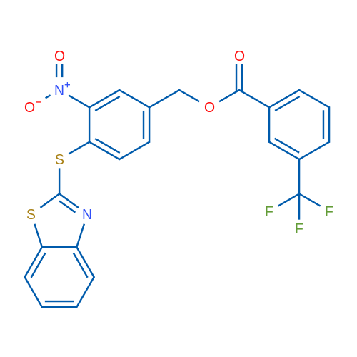 [4-(1,3-Benzothiazol-2-ylsulfanyl)-3-nitrophenyl]methyl 3-(trifluoromethyl)benzoate 1g