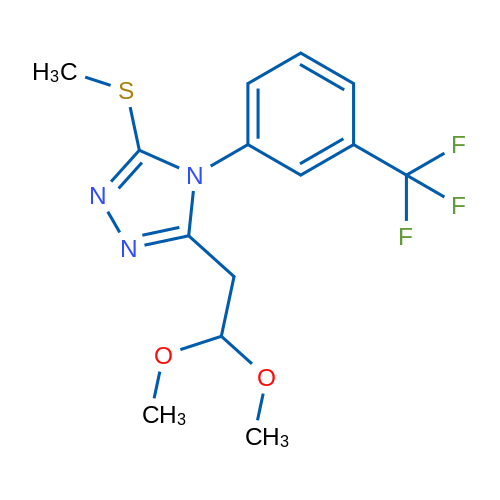 3-(2,2-Dimethoxyethyl)-5-(methylsulfanyl)-4-[3-(trifluoromethyl)phenyl]-4H-1,2,4-triazole 1g
