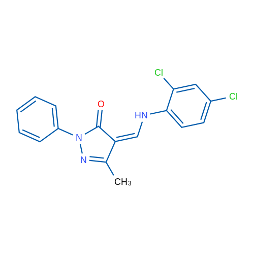 (4Z)-4-{[(2,4-dichlorophenyl)amino]methylidene}-3-methyl-1-phenyl-4,5-dihydro-1H-pyrazol-5-one 1g