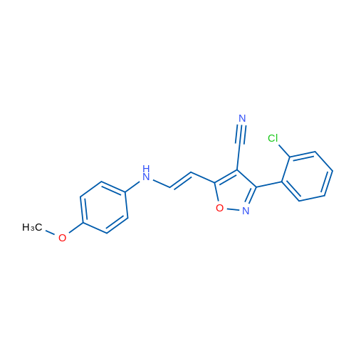 3-(2-Chlorophenyl)-5-[(E)-2-[(4-methoxyphenyl)amino]ethenyl]-1,2-oxazole-4-carbonitrile 1g