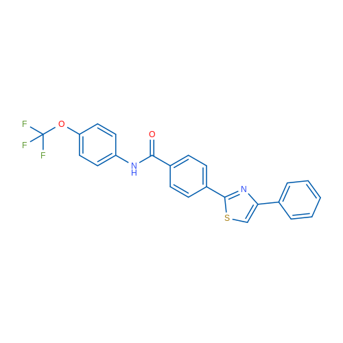 4-(4-Phenyl-1,3-thiazol-2-yl)-N-[4-(trifluoromethoxy)phenyl]benzamide 1g