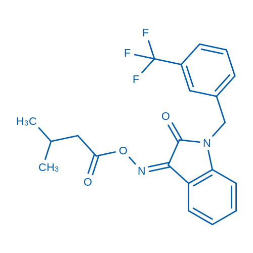 [(3Z)-2-Oxo-1-{[3-(trifluoromethyl)phenyl]methyl}-2,3-dihydro-1H-indol-3-ylidene]amino 3-methylbutanoate 1g