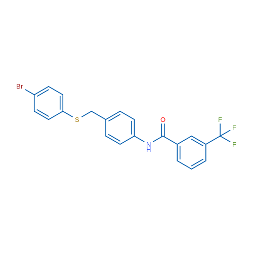 N-(4-{[(4-bromophenyl)sulfanyl]methyl}phenyl)-3-(trifluoromethyl)benzamide 1g