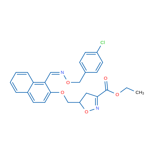 Ethyl 5-[({1-[(1Z)-{[(4-chlorophenyl)methoxy]imino}methyl]naphthalen-2-yl}oxy)methyl]-4,5-dihydro-1,2-oxazole-3-carboxylate 1g