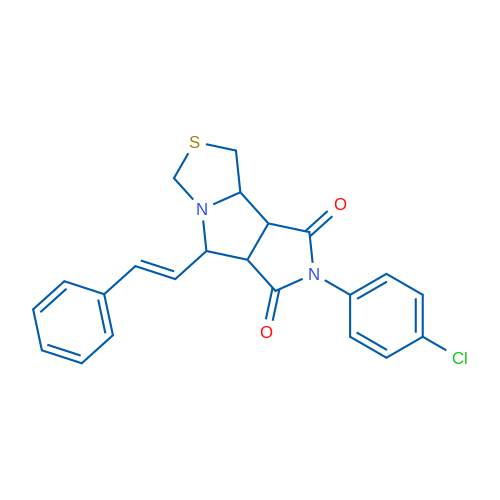 10-(4-Chlorophenyl)-7-[(E)-2-phenylethenyl]-4-thia-6,10-diazatricyclo[6.3.0.0^{2,6}]undecane-9,11-dione 1g