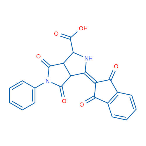 3-(1,3-Dioxo-2,3-dihydro-1H-inden-2-ylidene)-4,6-dioxo-5-phenyl-octahydropyrrolo[3,4-c]pyrrole-1-carboxylic acid 1g