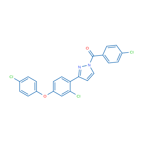 3-[2-Chloro-4-(4-chlorophenoxy)phenyl]-1-(4-chlorobenzoyl)-1H-pyrazole 1g