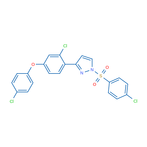 3-[2-Chloro-4-(4-chlorophenoxy)phenyl]-1-(4-chlorobenzenesulfonyl)-1H-pyrazole 1g