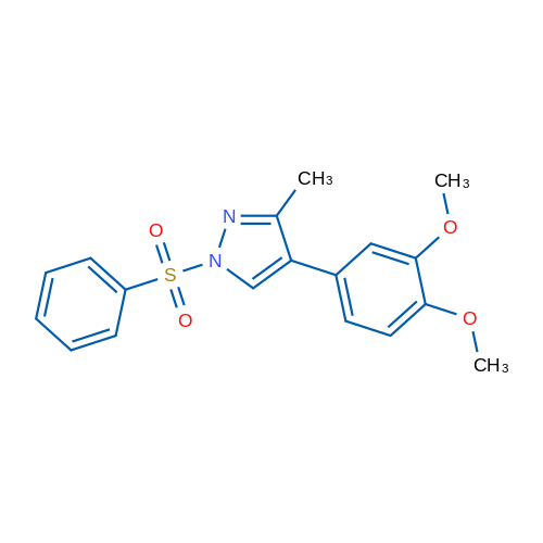 1-(Benzenesulfonyl)-4-(3,4-dimethoxyphenyl)-3-methyl-1H-pyrazole 1g