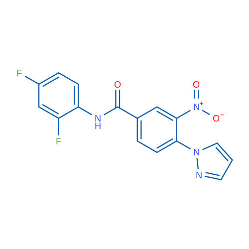 N-(2,4-Difluorophenyl)-3-nitro-4-(1H-pyrazol-1-yl)benzamide 1g