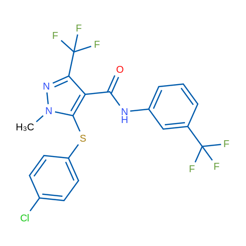 5-[(4-Chlorophenyl)sulfanyl]-1-methyl-3-(trifluoromethyl)-N-[3-(trifluoromethyl)phenyl]-1H-pyrazole-4-carboxamide 1g