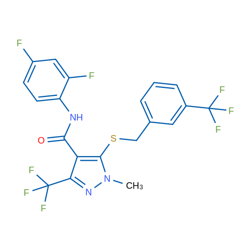 N-(2,4-Difluorophenyl)-1-methyl-3-(trifluoromethyl)-5-({[3-(trifluoromethyl)phenyl]methyl}sulfanyl)-1H-pyrazole-4-carboxamide 1g
