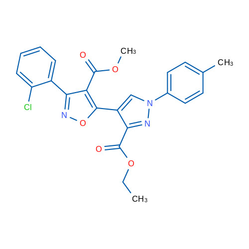Methyl 3-(2-chlorophenyl)-5-[3-(ethoxycarbonyl)-1-(4-methylphenyl)-1H-pyrazol-4-yl]-1,2-oxazole-4-carboxylate 1g