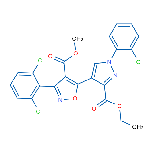 Methyl 5-[1-(2-chlorophenyl)-3-(ethoxycarbonyl)-1H-pyrazol-4-yl]-3-(2,6-dichlorophenyl)-1,2-oxazole-4-carboxylate 1g