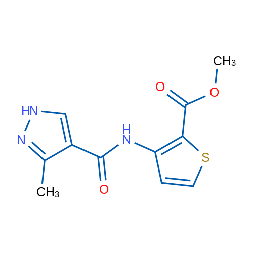 Methyl 3-(3-methyl-1H-pyrazole-4-amido)thiophene-2-carboxylate 50mg