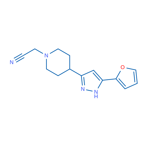 2-{4-[5-(furan-2-yl)-1H-pyrazol-3-yl]piperidin-1-yl}acetonitrile 50mg