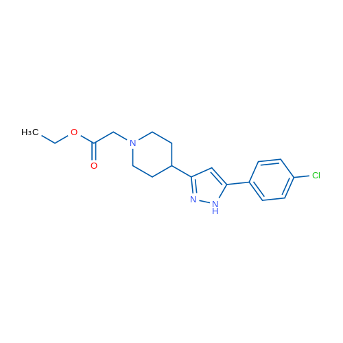Ethyl 2-{4-[5-(4-chlorophenyl)-1H-pyrazol-3-yl]piperidin-1-yl}acetate 1g