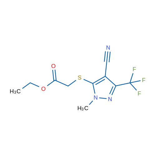 Ethyl 2-{[4-cyano-1-methyl-3-(trifluoromethyl)-1H-pyrazol-5-yl]sulfanyl}acetate 1g