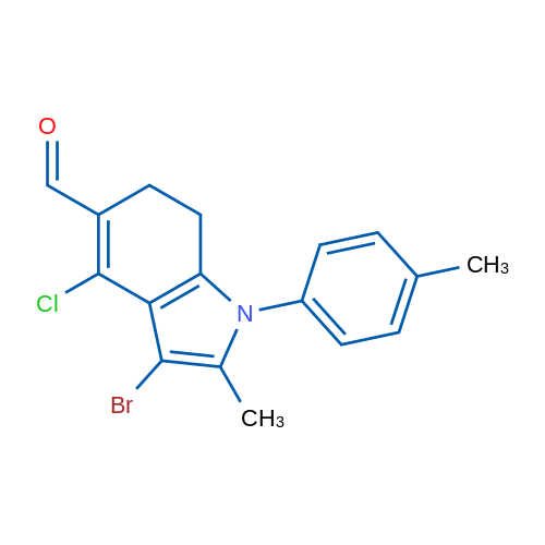 3-Bromo-4-chloro-2-methyl-1-p-tolyl-6,7-dihydro-1h-indole-5-carbaldehyde 1g