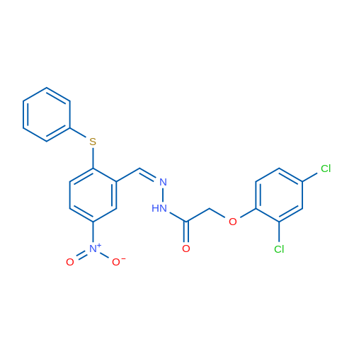 2-(2,4-Dichlorophenoxy)-N'-[(1Z)-[5-nitro-2-(phenylsulfanyl)phenyl]methylidene]acetohydrazide 1g