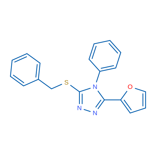 3-(Benzylthio)-5-(furan-2-yl)-4-phenyl-4H-1,2,4-triazole 1g