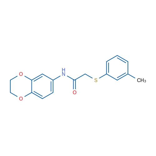 N-(2,3-Dihydro-1,4-benzodioxin-6-yl)-2-[(3-methylphenyl)sulfanyl]acetamide 1g